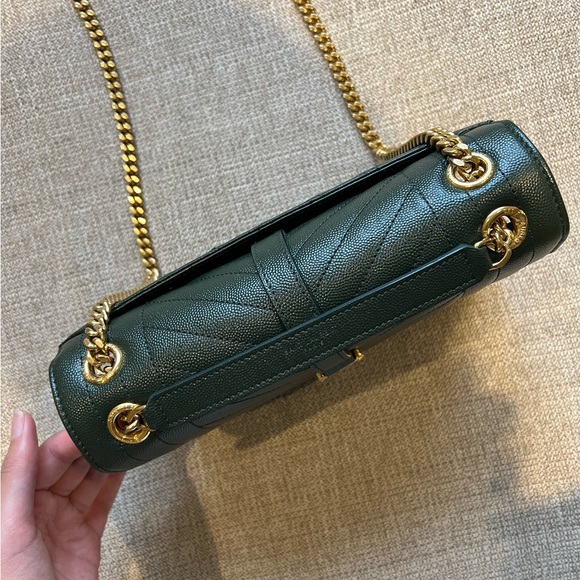 ENVELOPE MEDIUM BAG IN MIX MATELASSE GRAIN DE POUDRE EMBOSSED LEATHER - Picture 3 of 7